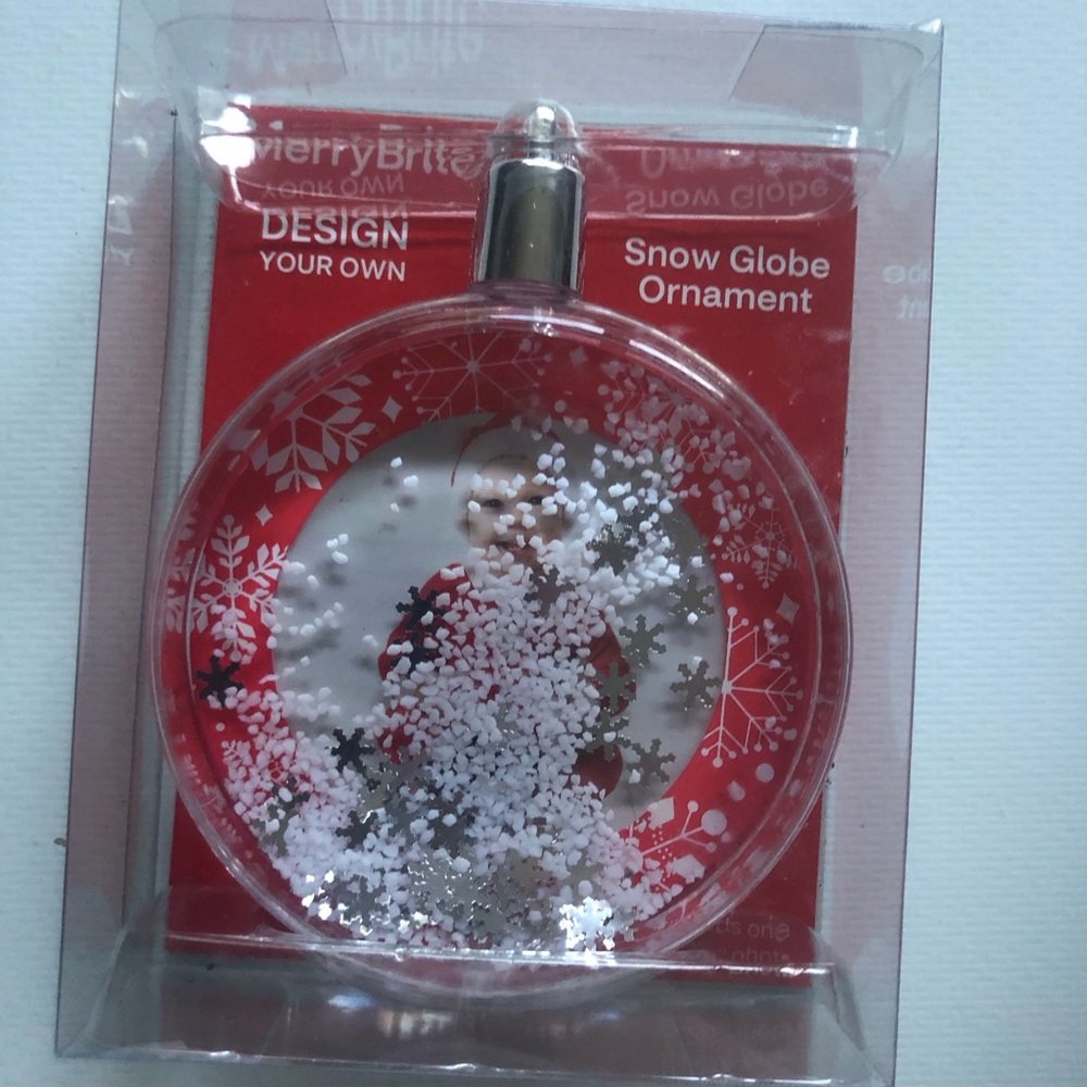 Red Snow Globe Photo Ornament - Design Your Own Holiday Decoration